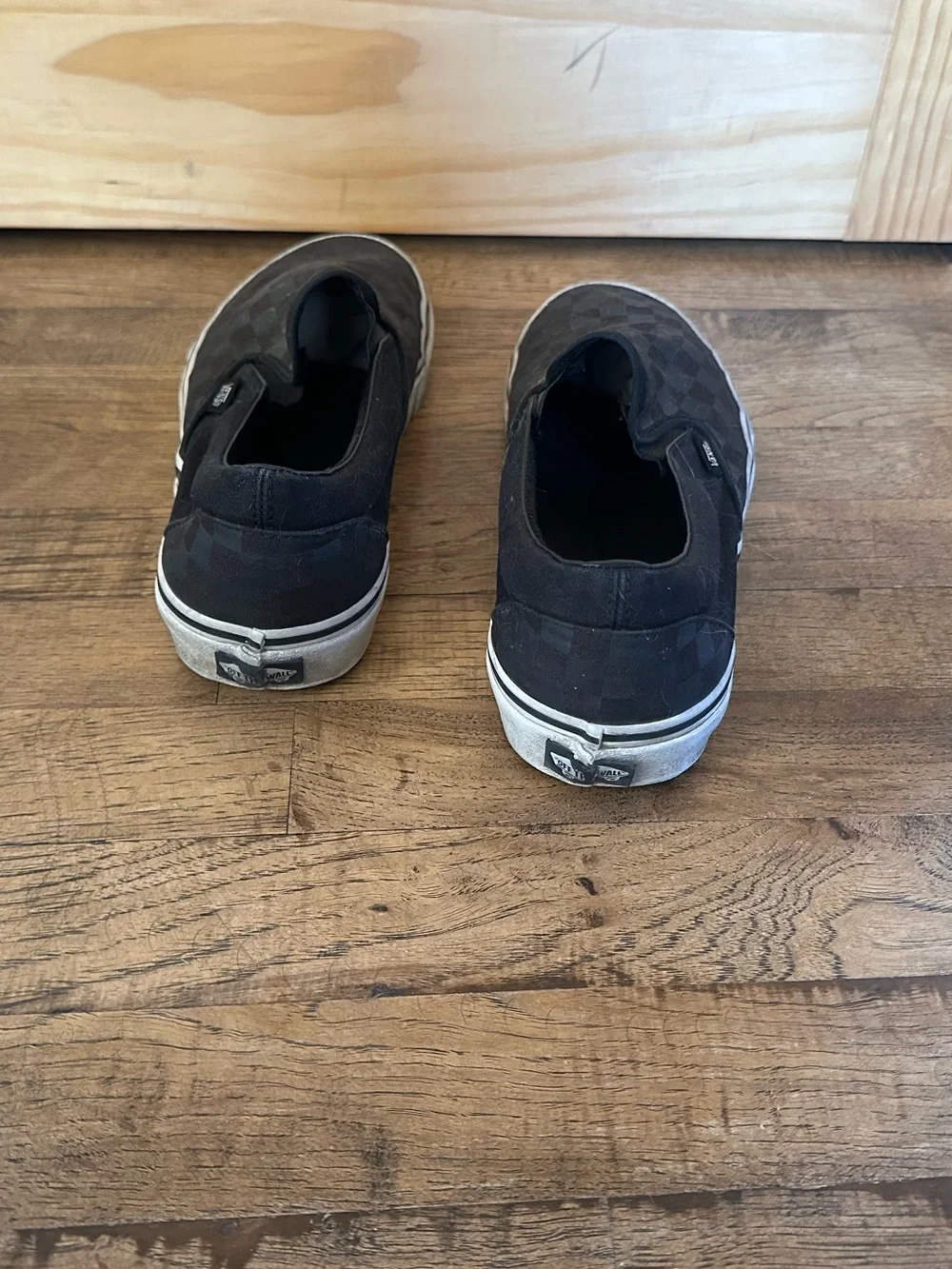 Vans Slip-On Checkerboard Loafers in Black